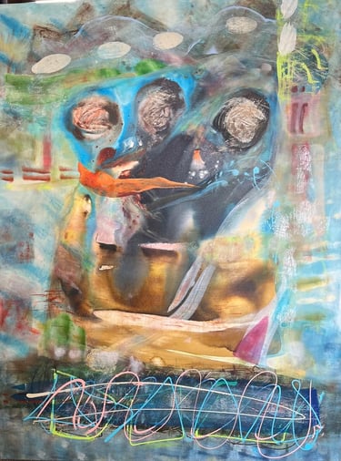 Group hug-  acrylic on canvas, — Nikki Kelly