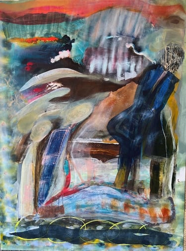 taking a peek of the southern lights- acrylic on canvas, — Nikki Kelly