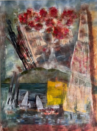 The harbour- acrylic on canvas, — Nikki Kelly