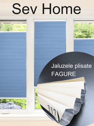 jaluzele plisate opace cu material tip fagure