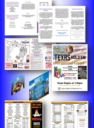 Brochures Menu and Flyers