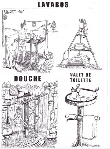 installations de camp dessin