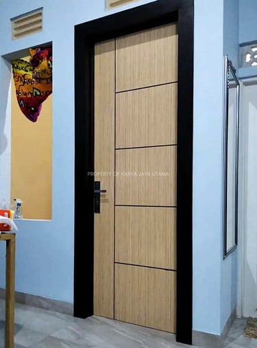 Pintu solid wood panel lapisan HPL 