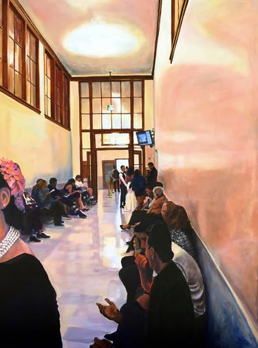 Wedding Panorama, San Francisco City Hall, 62" x 192" Acrylic on canvas, 2020