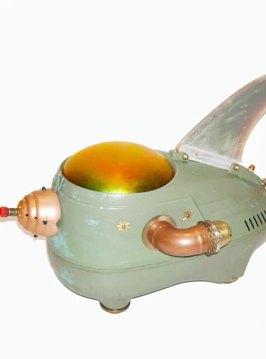 Spaceship sculpture by Santa Barbara sculptor Tal Avitzur.