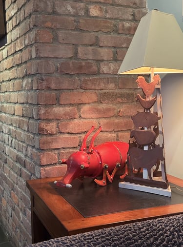 Talbotics creature sculpture at home in New York City.
