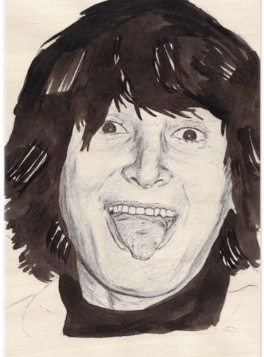 portrait femme stylo BIC imprimé sur bois FSC