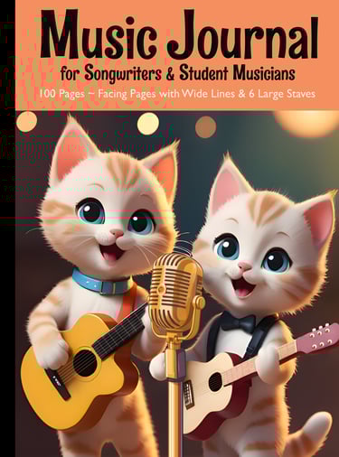 Music Journal - Cute Cats playing Guitar