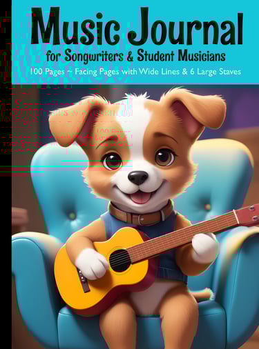 Music Journal - Cute Dog playing Guitar