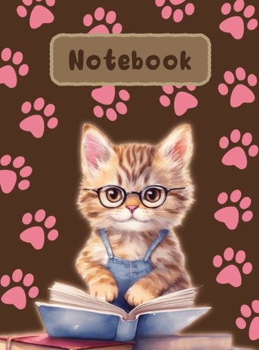 CUTE CAT NOTEBOOK (Brown/Pink)