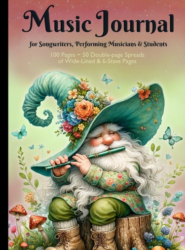 Music Journal - Gnome playing a Flute