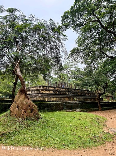 Vestiges de la salle du conseil du site archéologique de Polonnaruwa