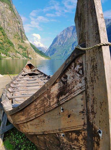Viking boat in Gudvangen, Norway