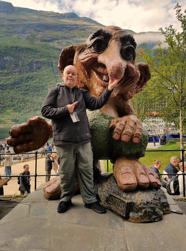 The Pirate and his new troll friend in Geiranger, Norway