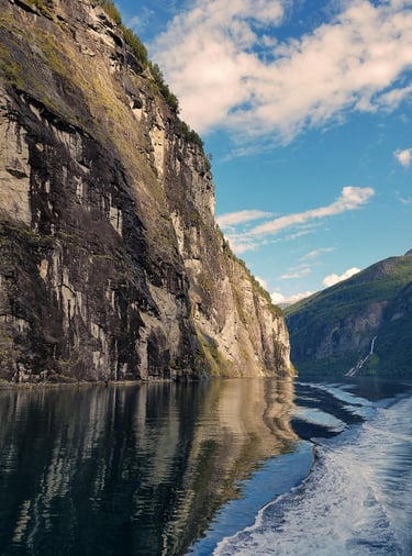 Beautiful views along Geirangerfjord in Norway