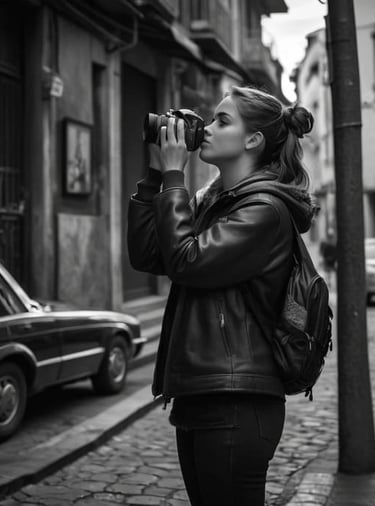 Fotografia em preto e branco de um retrato expressivo, mostrando como a fotografia captura momentos 