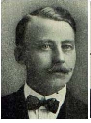 a headshot of a light eyed man with a curled mustache and a bowtie