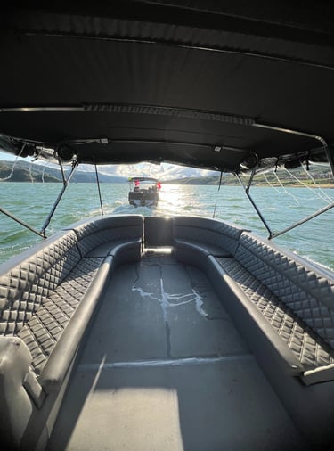 a boat with a boat in the water