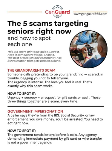 5 scams targeting seniors right now - GenGuard 365
