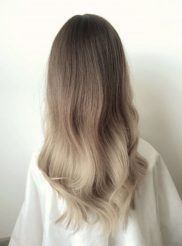 banguotas rudas ombre perukas su kirpčiukais, ilgis 50cm