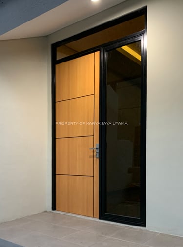 Pintu Solid Wood Panel lapisan HPL untuk proyek rumah tinggal