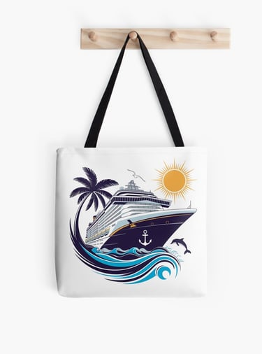 All Over Print Tote Bag - Cruise Ship