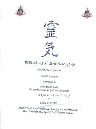 mon diplôme reiki 4