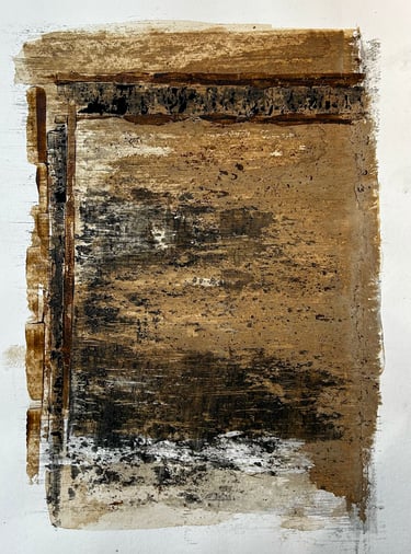 Abstract art. Natural pigments and acrylic on paper. Ditchling East Sussex. Brighton artist Laurence Moracchini