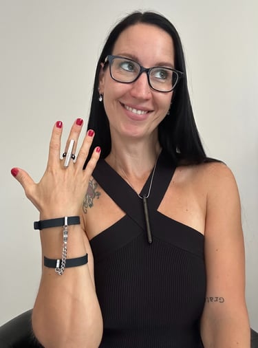 Pleasurelit Patricia wearing the crave jewellery collection