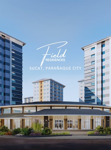 a building with a large building in the background