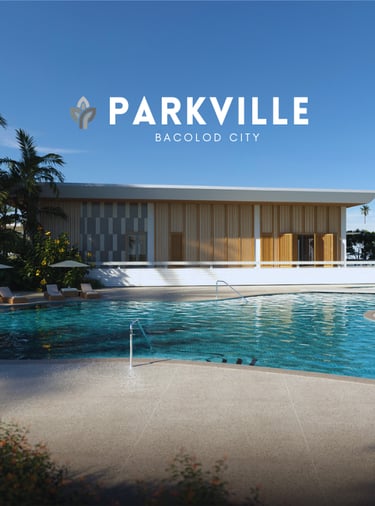 a swimming pool with a view of a park