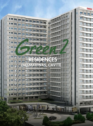 a large building with a large green sign that says green