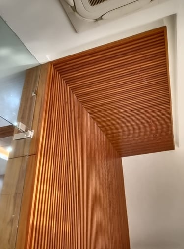 Wpc Panel Installed  in ceiling