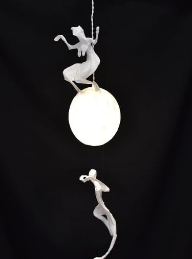 sculpture papier mouvement luminaire Sète