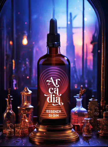 Una bottiglia di Arcadia, essenza di Gin da 10 cl