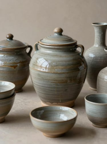 person making clay pot on white round plate