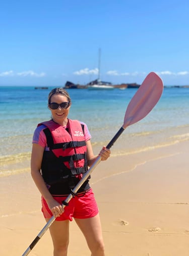 Kayaking on Moreton Island around the shipwrecks in Tangalooma Resort