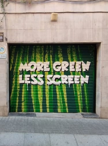 persiana graffiti arboles barcelona gràcia arte urbano graffitimuralpro