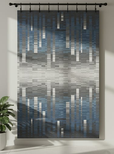 Custom bespoke handmade rugs crafted in Nepal- geometric wall-hanging- Himalaya Carpet Industries