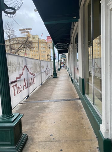 Strolling the Alamo in Texas