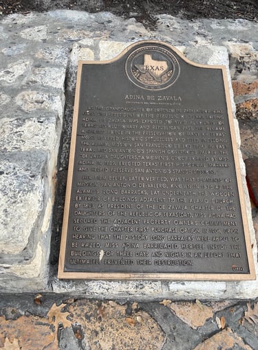 Adina De Zavala Marker San Antonio Texas