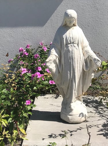 Mother of Mary Statue outside of Holy Cross Catholic Church Cockburn Town