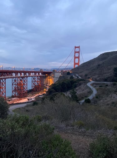 Driving South from San Francisco's Golden Gate Bridge Christmas Eve