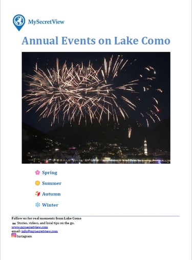 Annual events on Lake Como including festivals, concerts, and sports