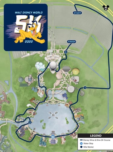 2022 runDisney Walt Disney World Marathon Weekend 5K Course Map