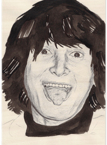 portrait femme stylo BIC imprimé sur bois FSC