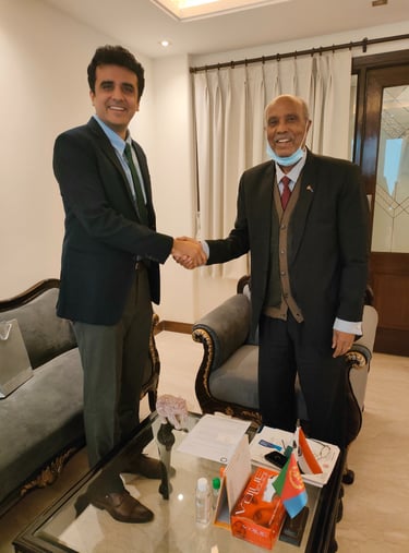 President of Chamber India Mr. Abhinav Balyan with the Ambassador of Eritrea