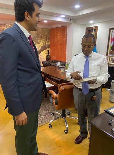 President of Chamber India Mr. Abhinav Balyan with the Ambassador of Djibouti