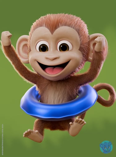 Mascote 3D exclusivo desenvolvido pela Produtora Movement