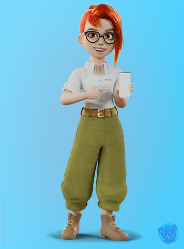 mascote 3D personagem 3D
